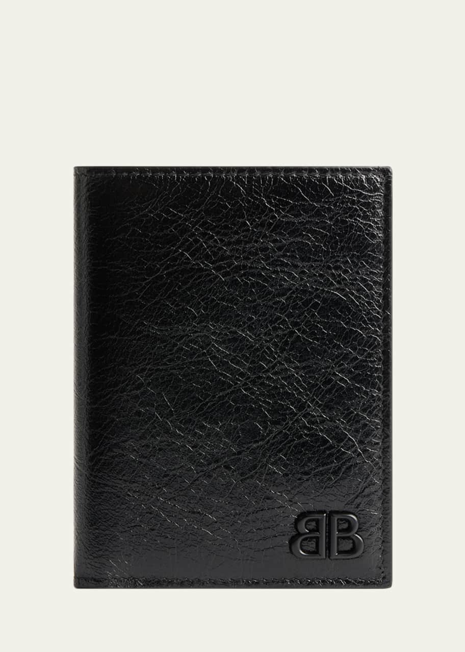 Image 1 of 1: Men's Monaco BB-Logo Lambskin Vertical Bifold Wallet