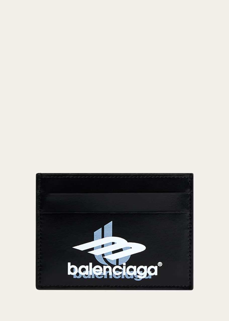 Image 1 of 1: Men's Sport Logo Leather Card Holder