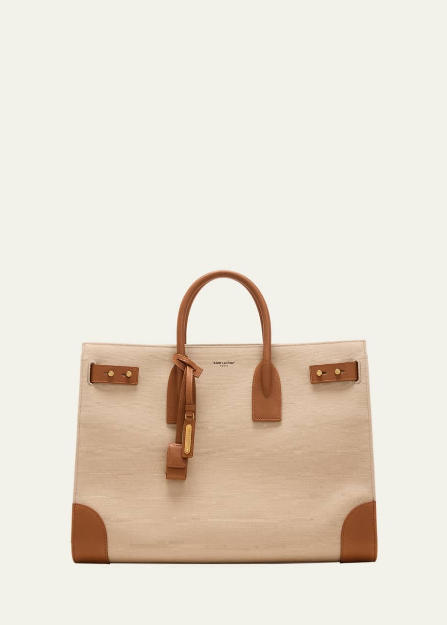 Image 1 of 1: Men's Sac de Jour Canvas Leather Top-Handle Bag