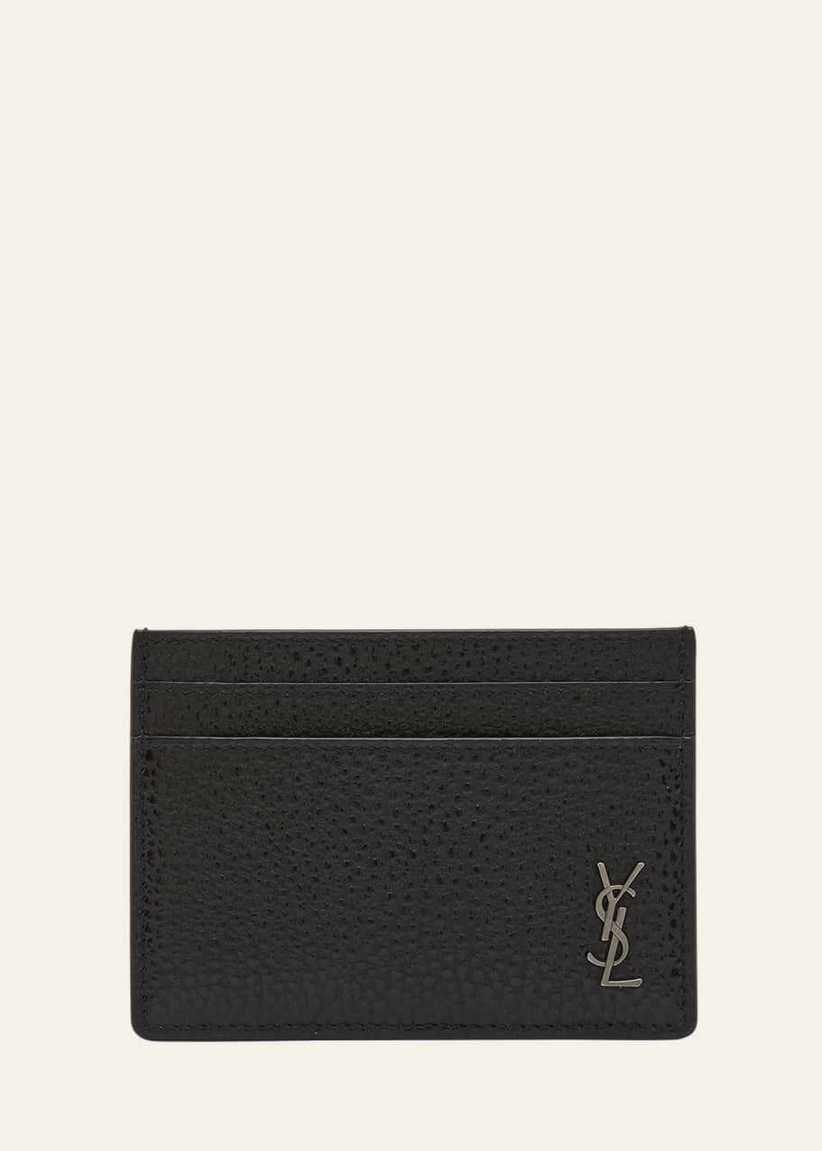 Image 1 of 1: Men's Tiny Cassandre Pebbled Leather Card Case