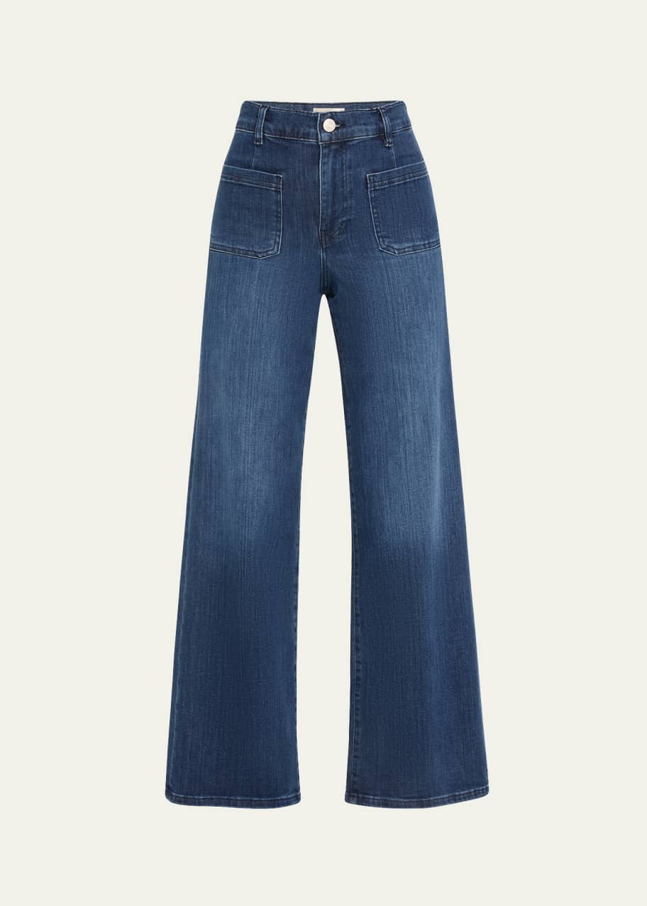 Image 1 of 1: Le Slim Palazzo Bardot Pocket Jeans