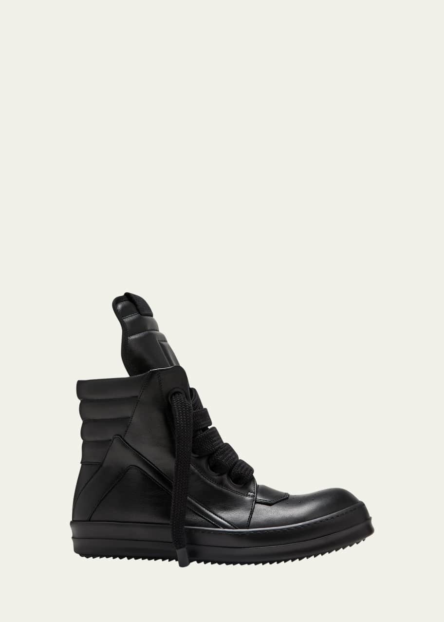 Men's Geobasket Leather Jumbo-Laced High-Top Sneakers