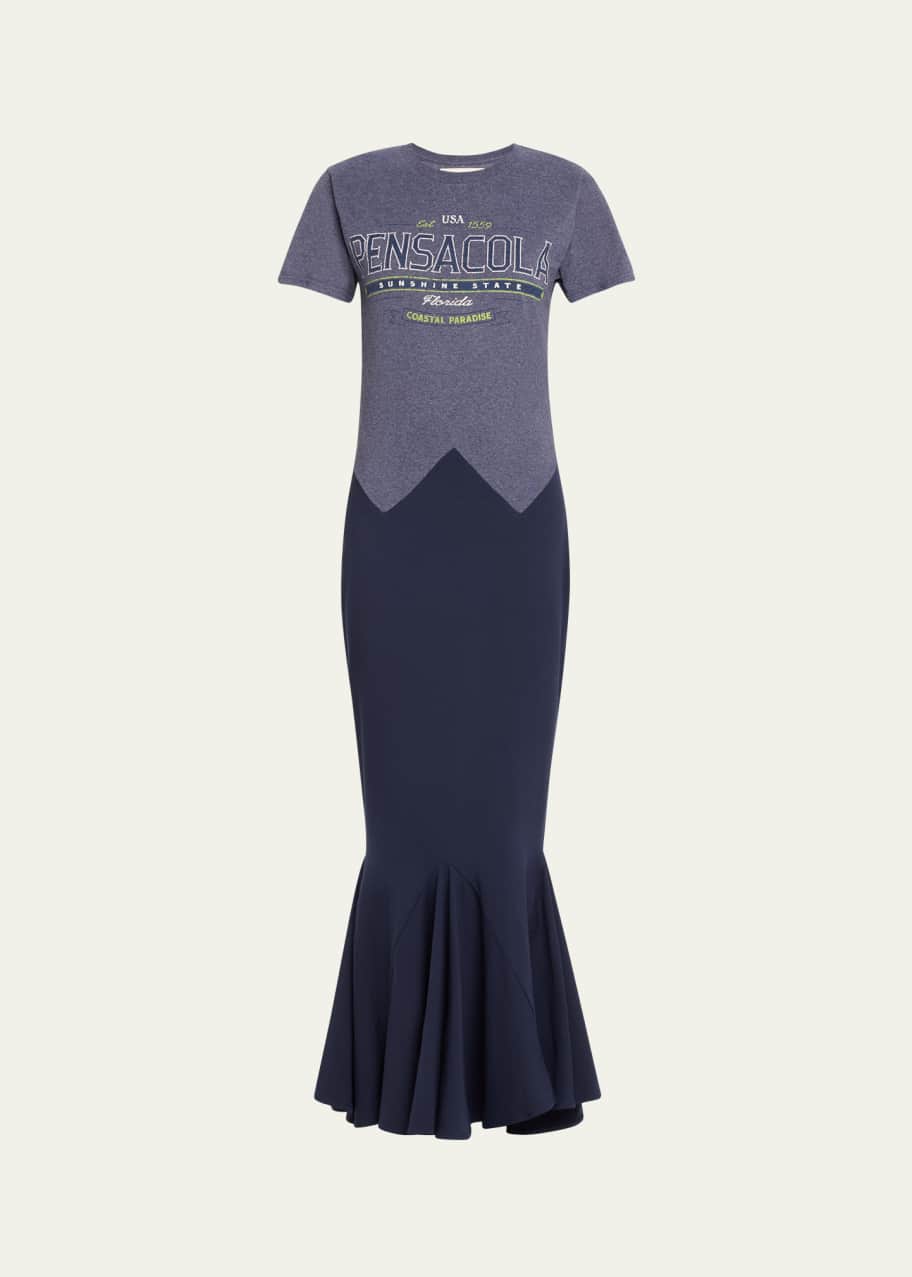 Image 1 of 1: Reconstituted Jersey 30’s Slip Maxi T-shirt Dress