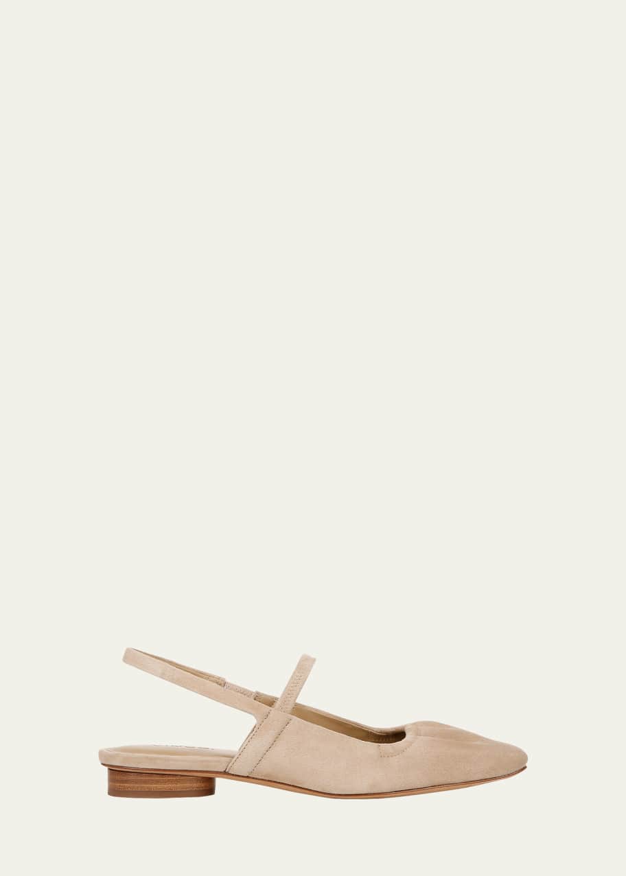 Image 1 of 1: Venice Suede Slingback Ballerina Flats