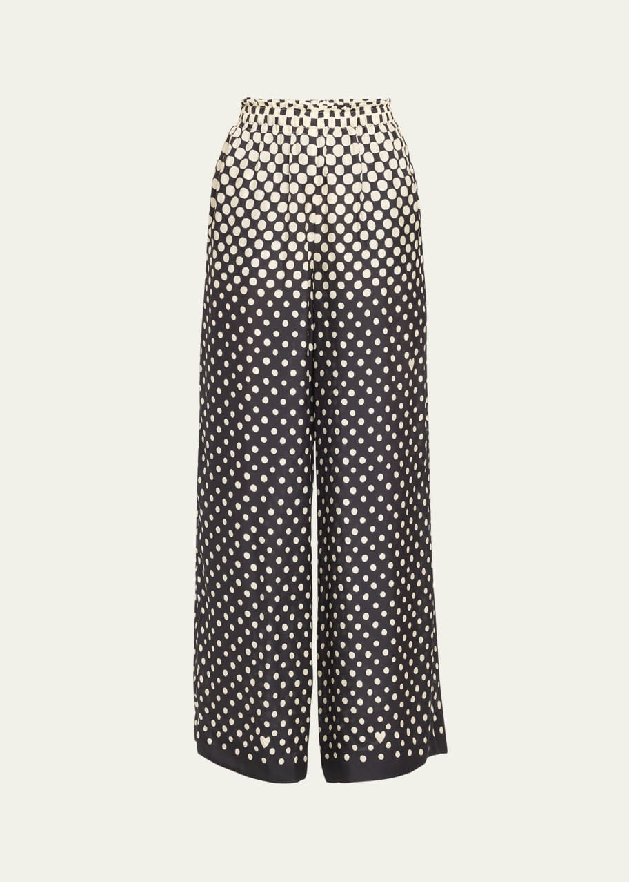 Image 1 of 1: Samantha Polka Dot Wide-Leg Pants