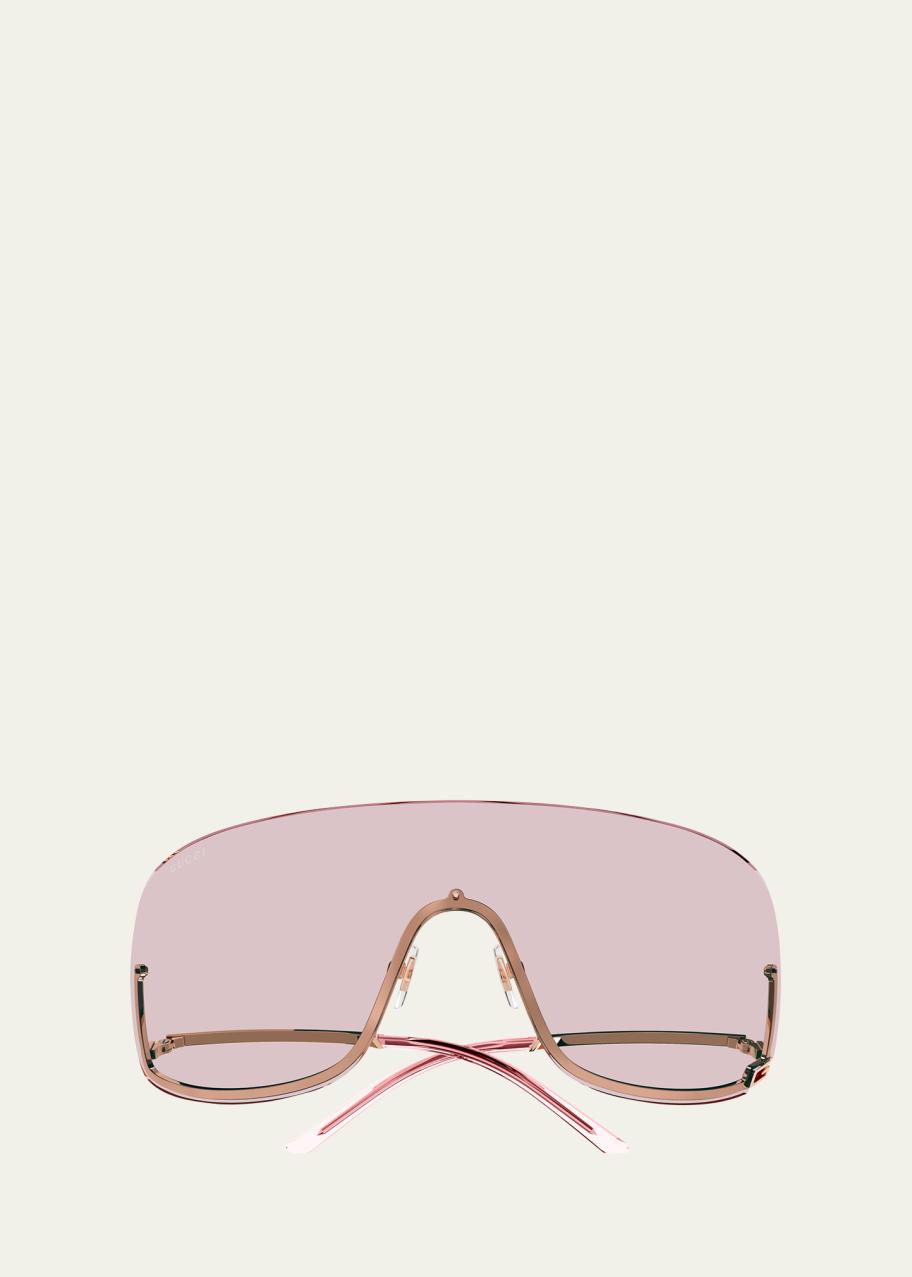 Gucci Rimless Metal Shield Sunglasses - Bergdorf Goodman