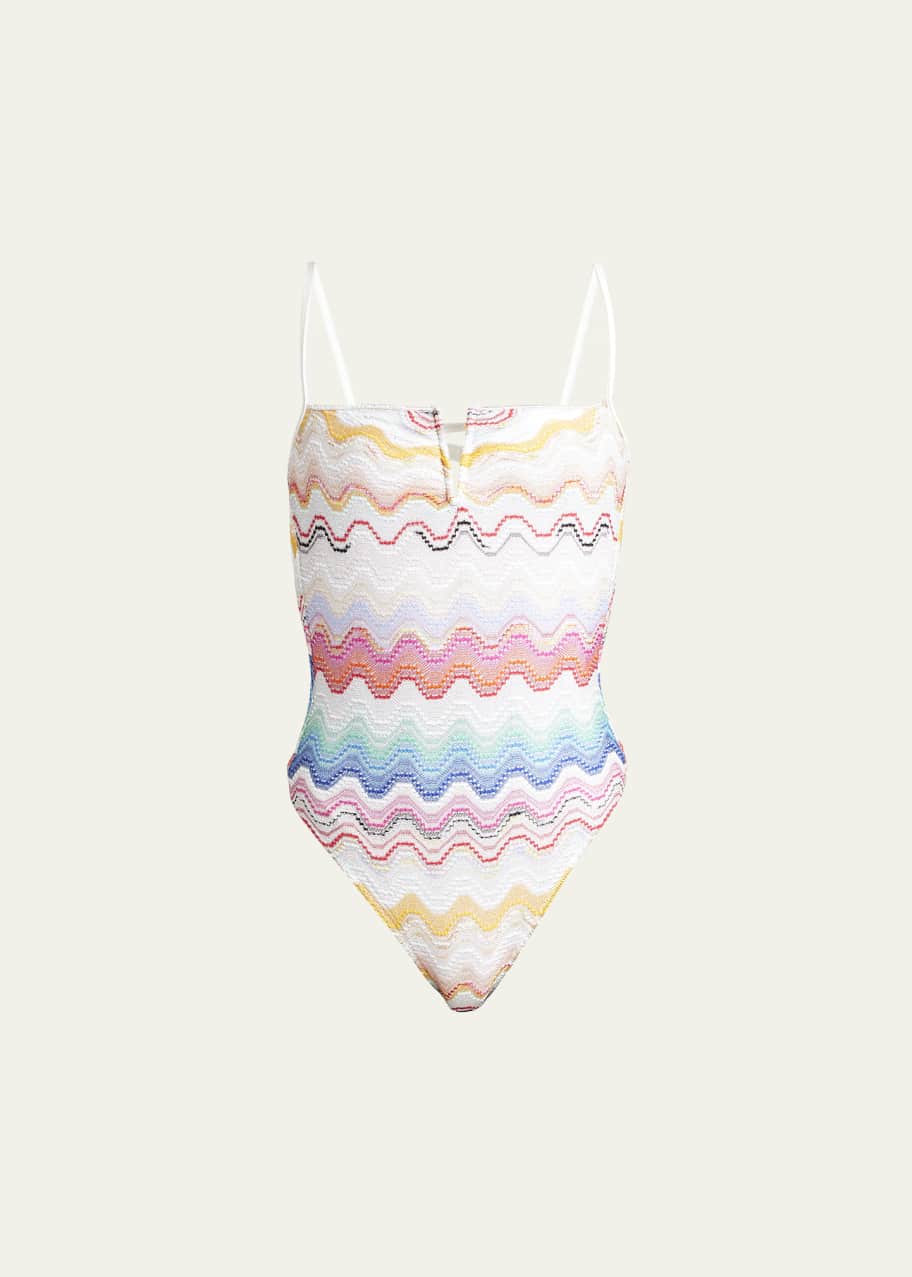 Image 1 of 1: Multi Zig-Zag One-Piece Swimsuit