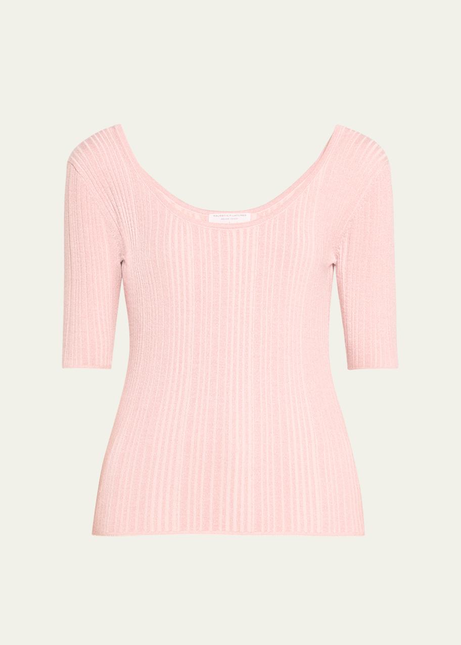 Majestic Filatures Organic Cotton Stretch Metallic Baby Rib-Knit Top ...