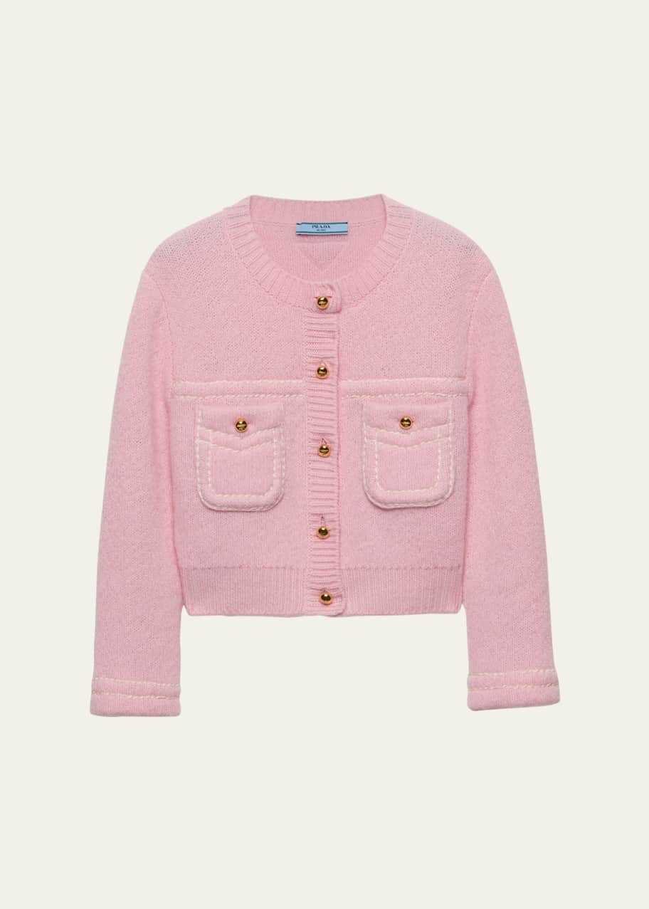 Prada Impunture Cropped Cashmere Cardigan - Bergdorf Goodman
