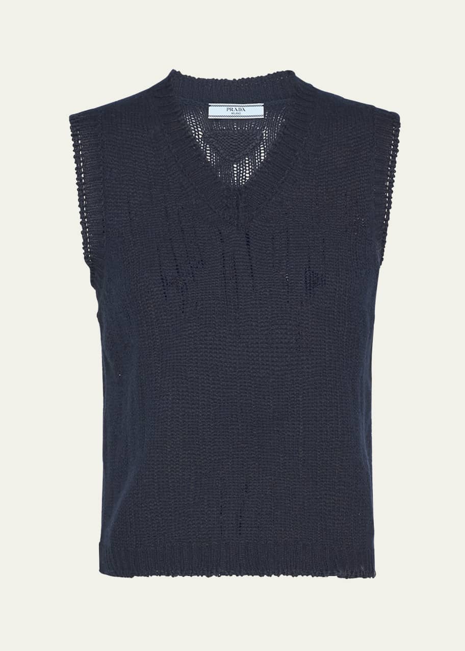 Prada V-Neck Cashmere Sweater Vest - Bergdorf Goodman