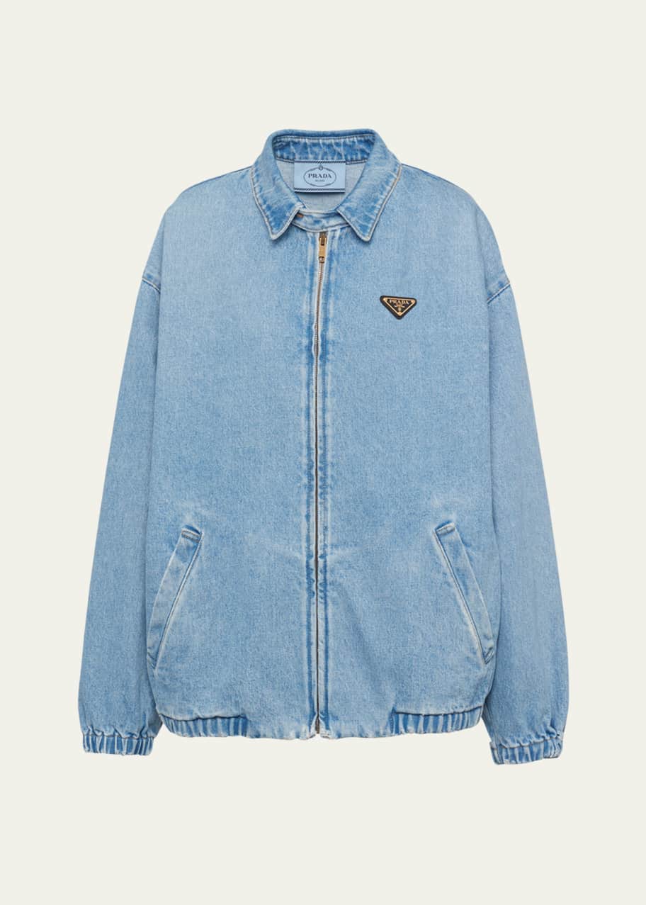 Prada Denim Bleached Loose Jacket - Bergdorf Goodman