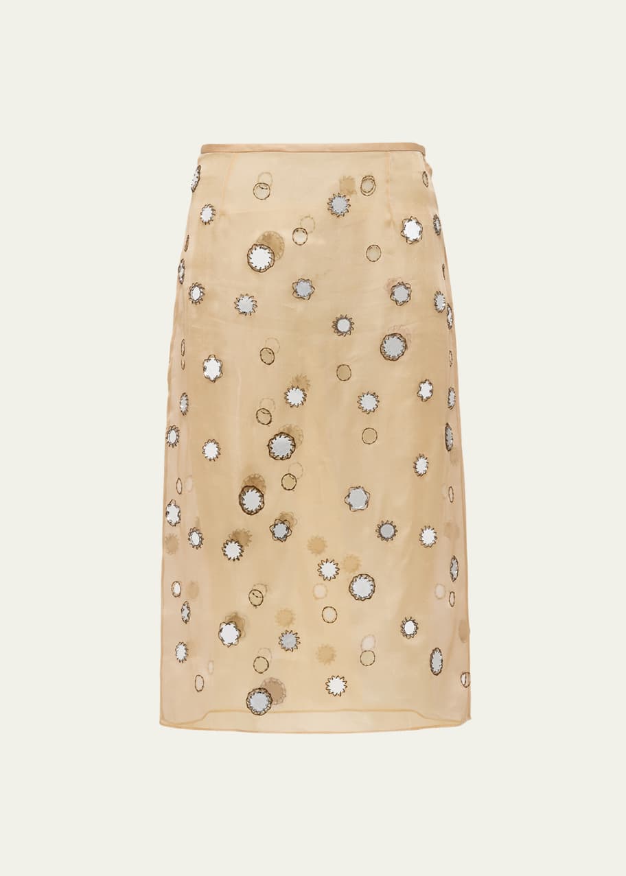 Image 1 of 1: Mirror Disc Organza Midi Skirt