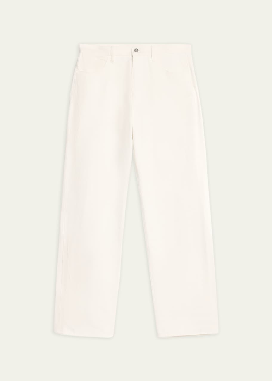【関税・送料込み】Jil Sander Denim jeans ホワイト Jil Sander Men's Off White Straight-Leg Jeans - Bergdorf Goodman