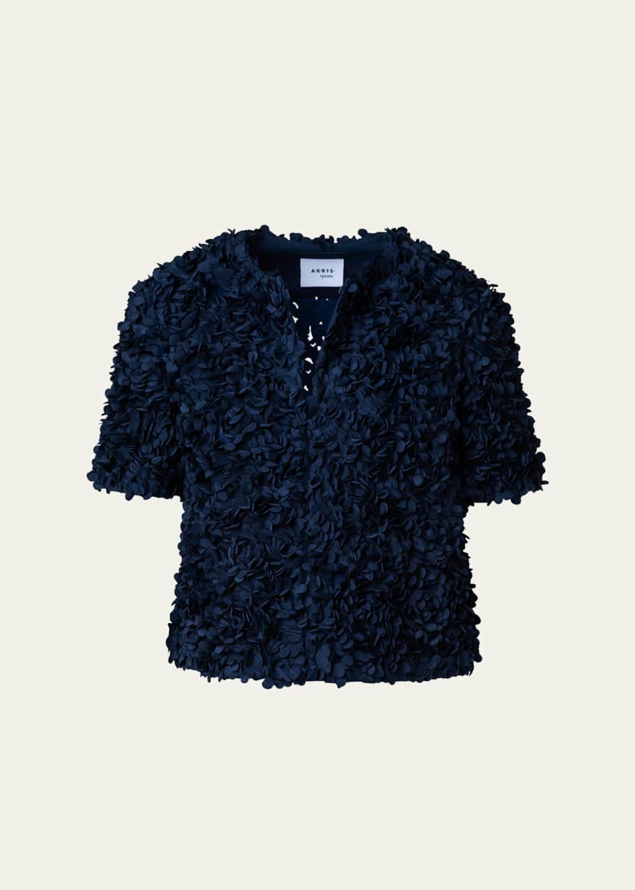 Image 1 of 1: Lasercut Floral Short Jacket