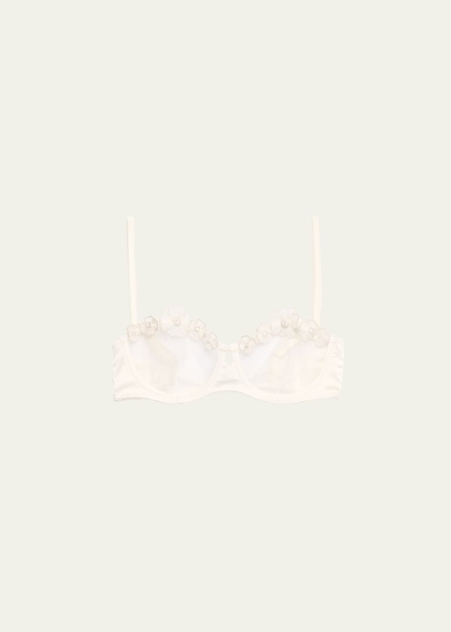 Image 1 of 1: Chou Chou Floral Applique Balconette Bra