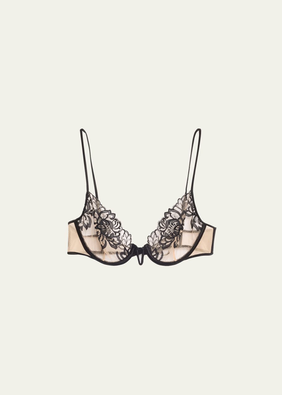 Image 1 of 1: Cezanne Embroidered Mesh Demi Bra