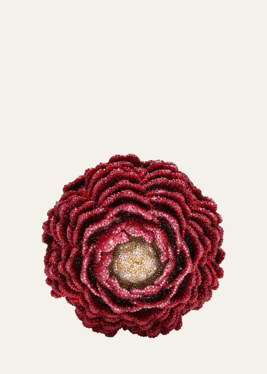 Image 1 of 1: Peony Flame Crystal Clutch Bag