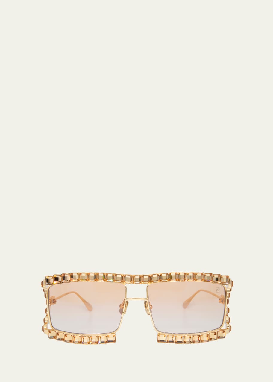 Anna-Karin Karlsson Crystal Boo Titanium Square-Shaped Aviator ...