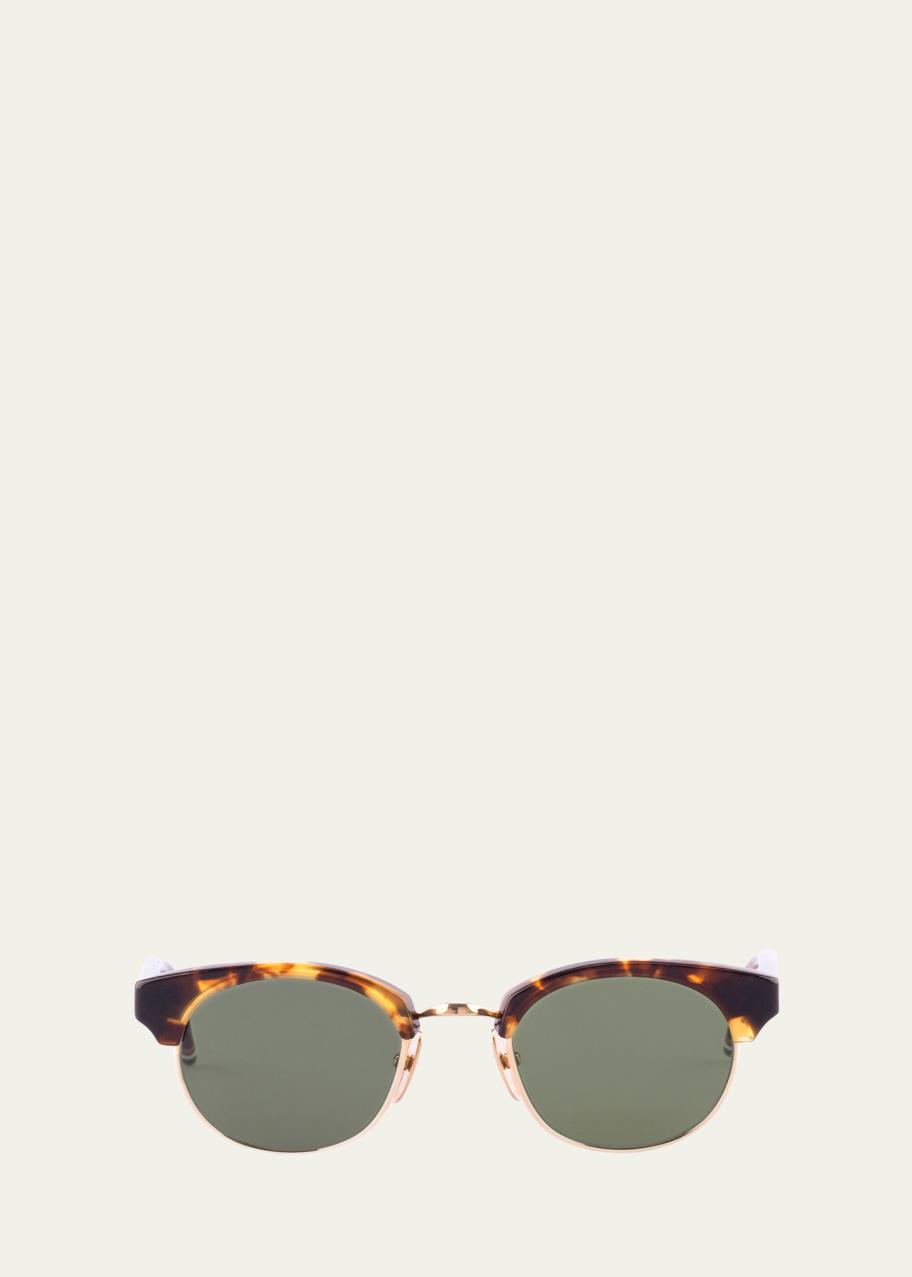 Thom Browne Men's Acetate and Titanium Oval Sunglasses - Bergdorf Goodman