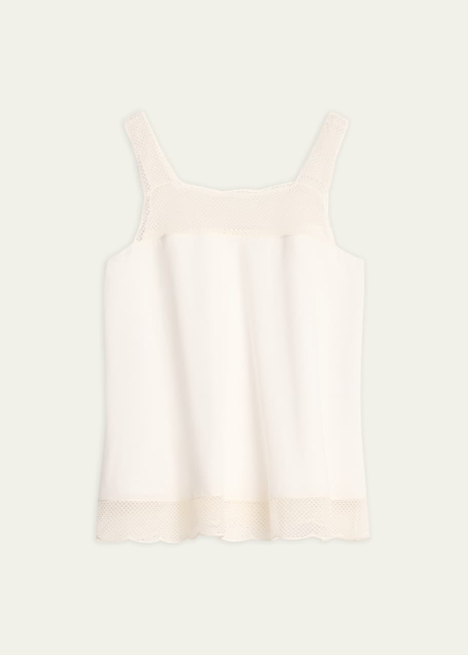Image 1 of 1: x Atelier Jolie Scalloped Fishnet Sleeveless Blouse