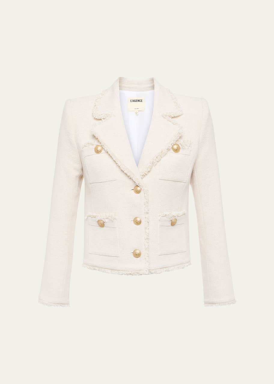 L'Agence Sylvia Metallic Tweed Jacket - Bergdorf Goodman