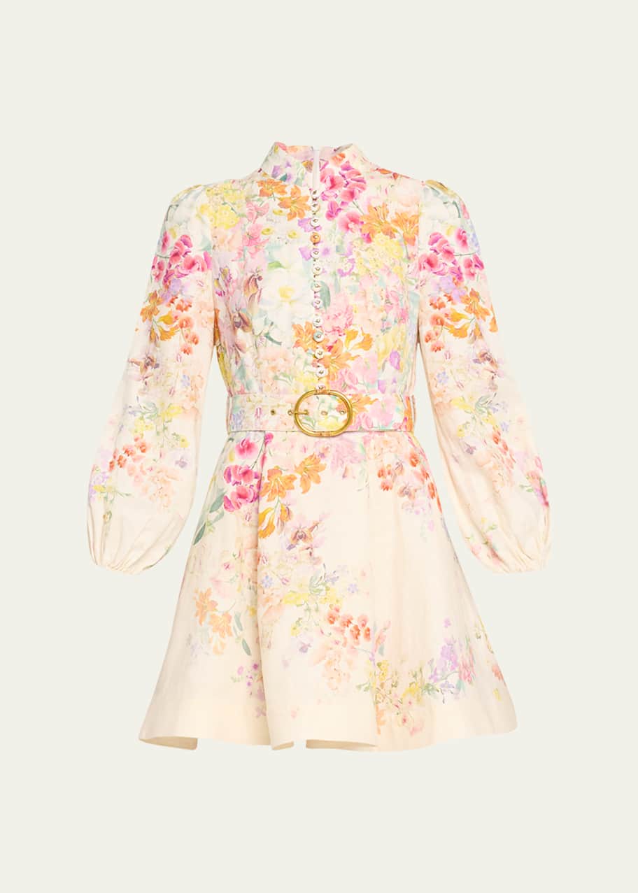 Zimmermann Natura Floral Buttoned Mini Dress - Bergdorf Goodman