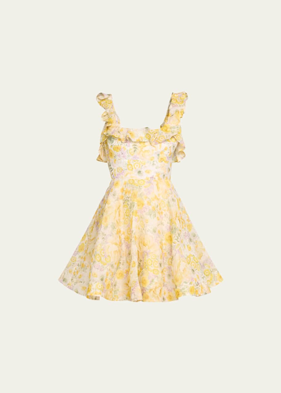 Zimmermann Harmony Frilled Floral Mini Dress - Bergdorf Goodman