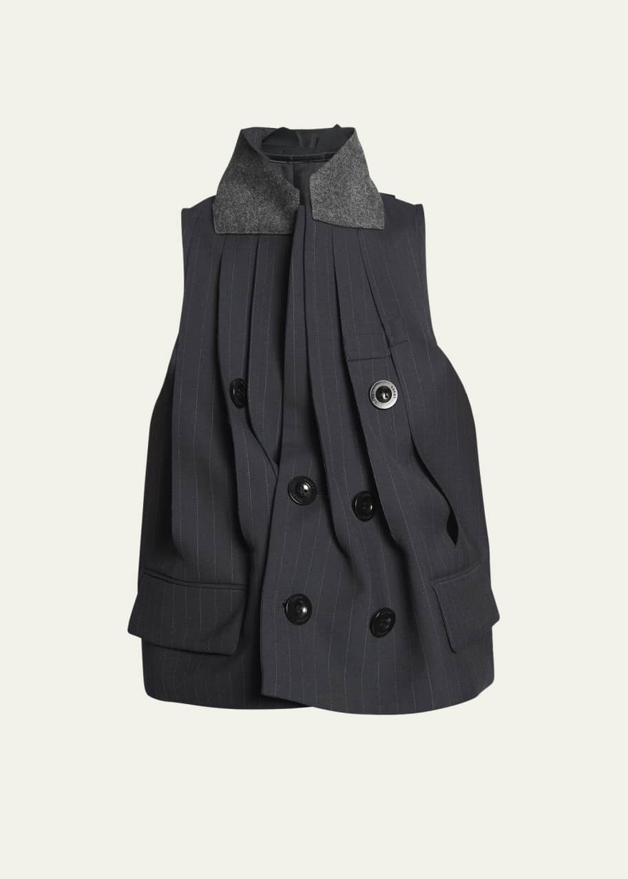 Chalk Stripe / Glencheck Vest | sacai Official Store サカイ