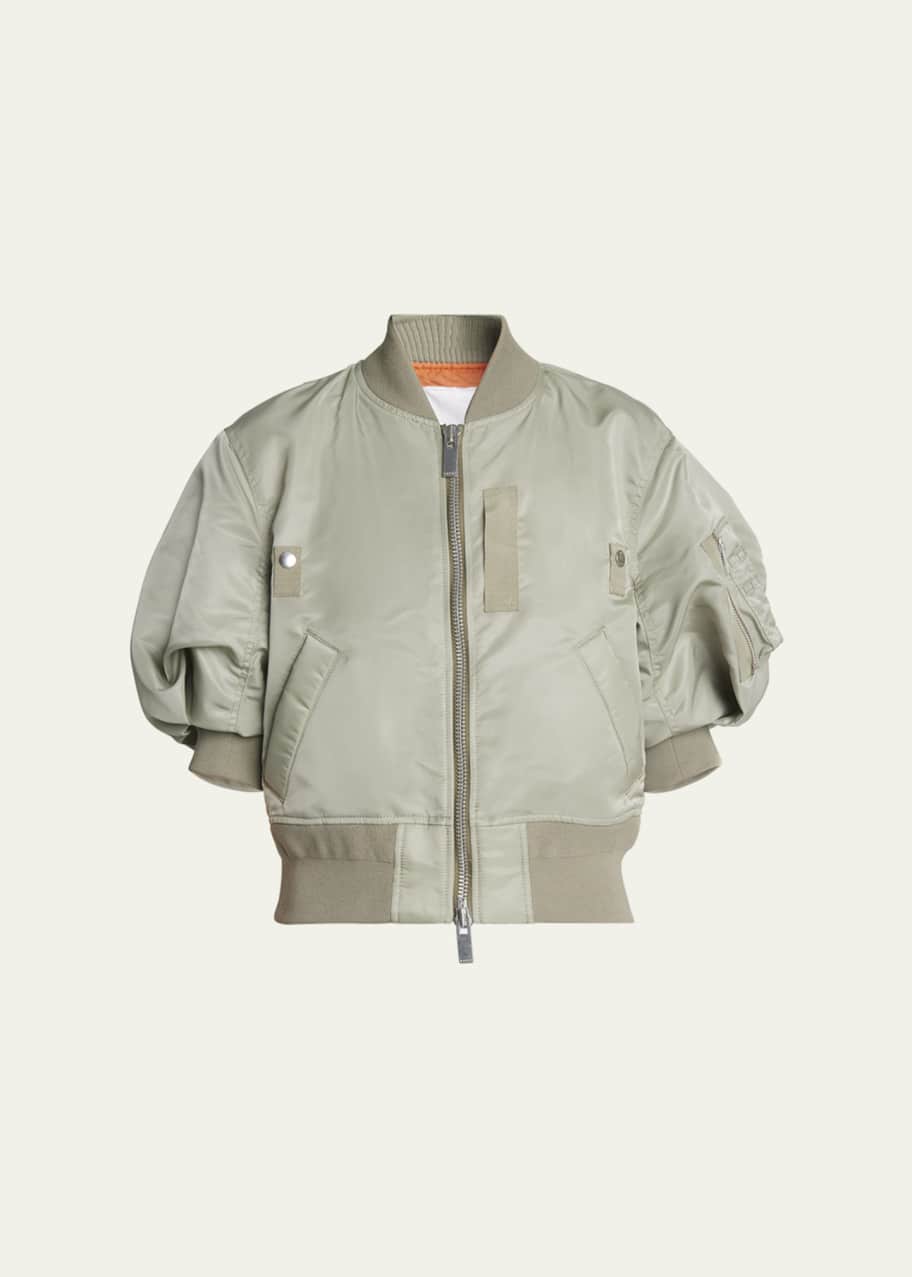 SACAI Puff Sleeve Bomber Jacket - Bergdorf Goodman