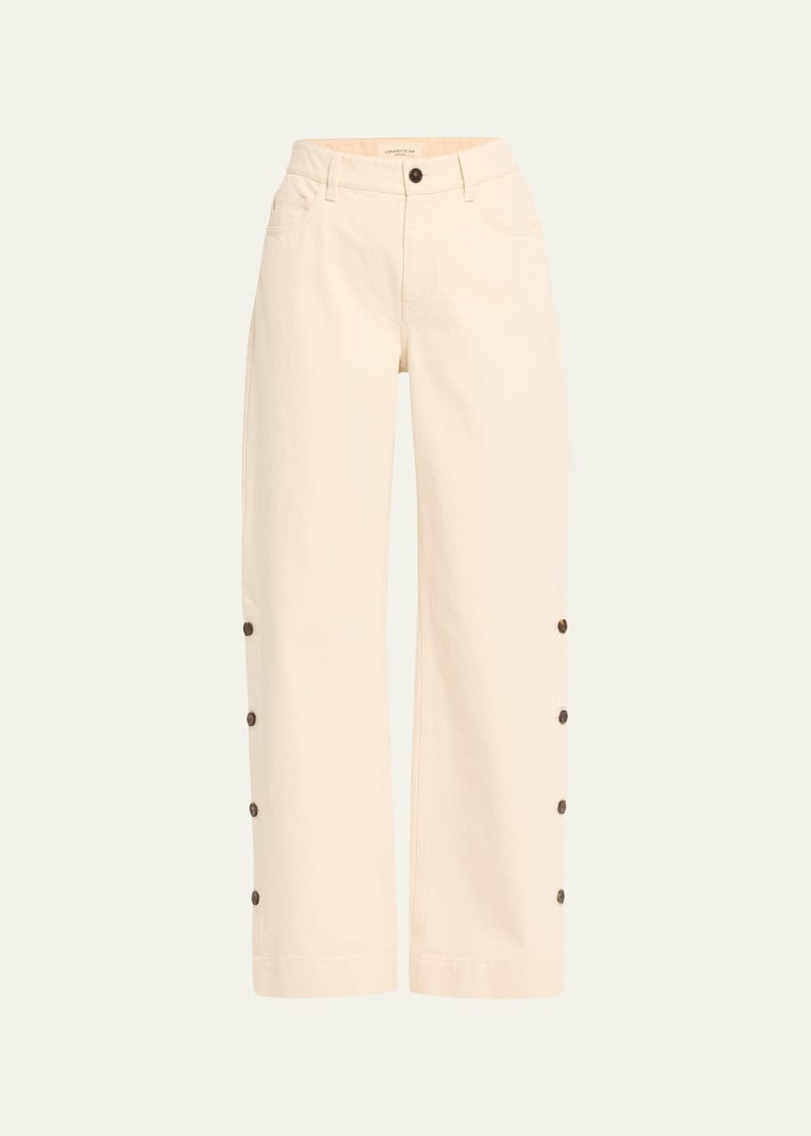 Image 1 of 1: Wyckoff High-Rise Straight-Leg Denim Jeans