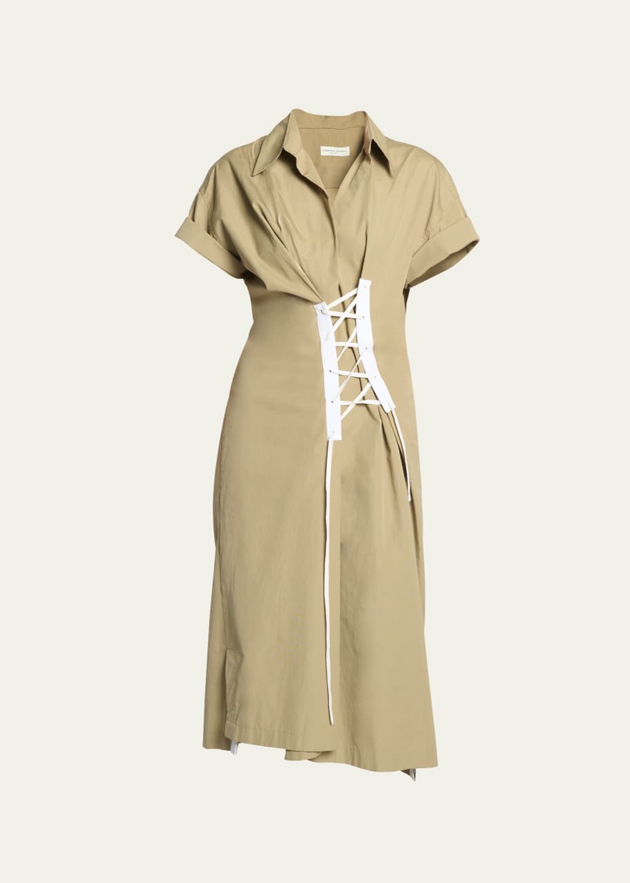 Dries Van Noten Delick Lace-Up Midi Dress - Bergdorf Goodman