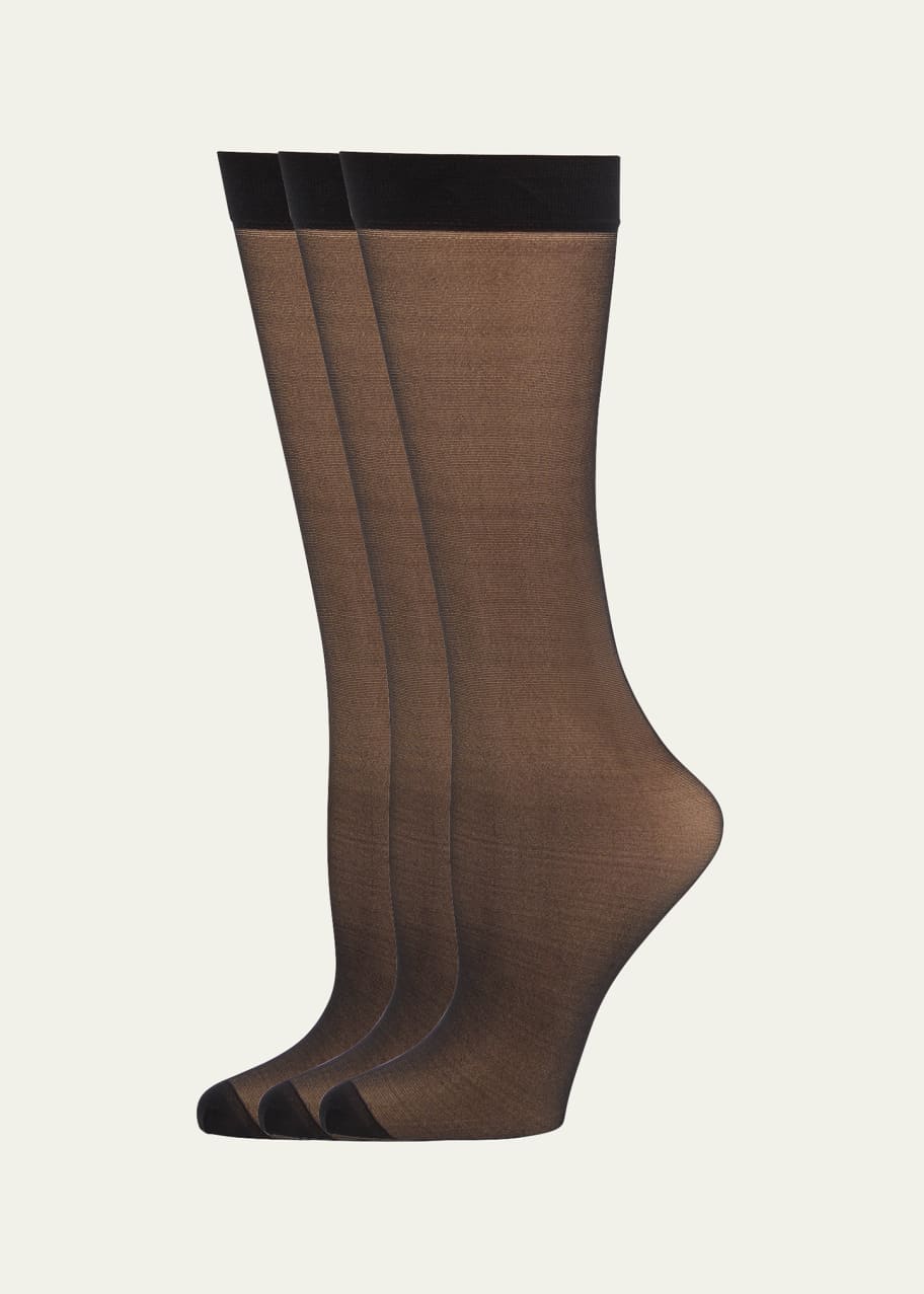 HUE Calzini Alti Al Ginocchio Donna Sheer: Trasparenti Con Fascia Larga E Dettagli Diamante, Un Tocco Di Glamour. - 4