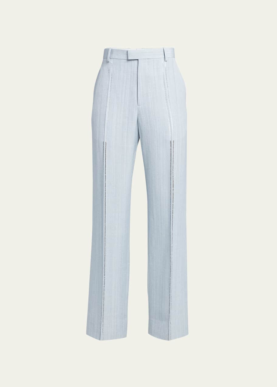 Image 1 of 1: Men's Grainy Open Stitch Trousers