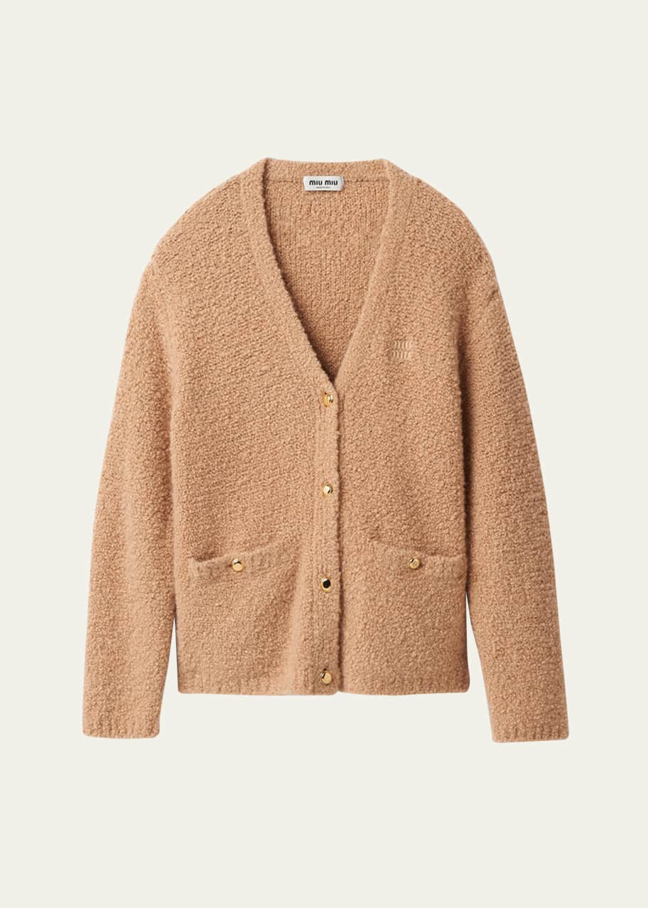 トップス miumiu/layered knit cardigan Miu Miu: Women's Zipper Cardigan (Beige) | DSMNY E-SHOP