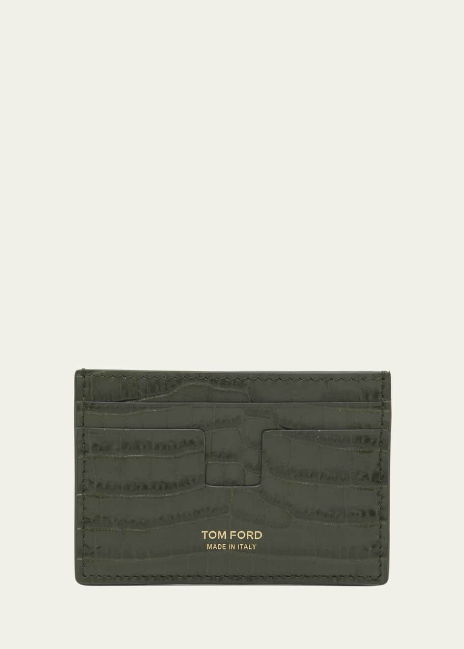 Image 1 of 1: Men's Croc-Printed T Line Cardholder