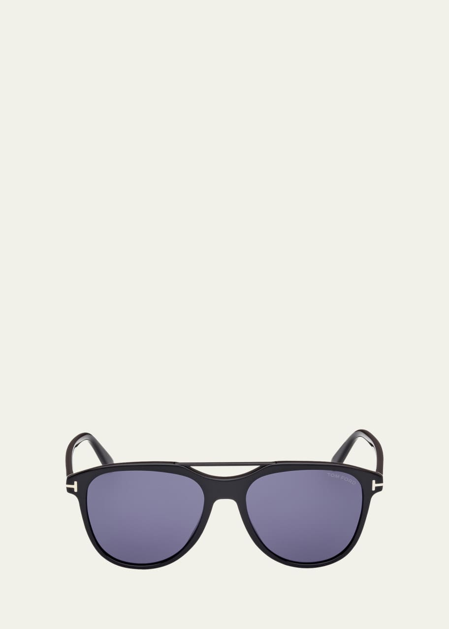 Image 1 of 1: Men's Damian-02 Acetate Oval Sunglasses