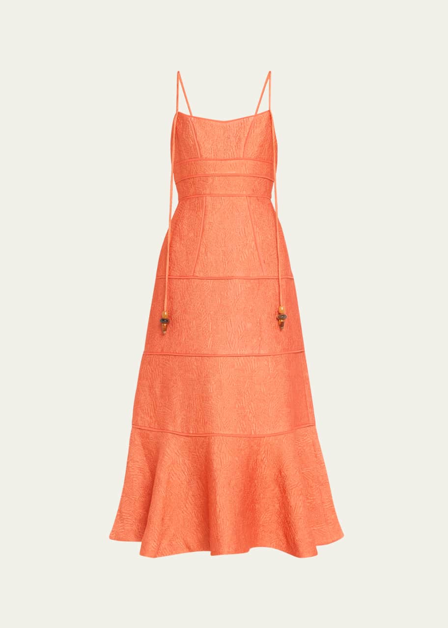 knee length dresses for ladies Strappy Tiered Midi Dress main image 0