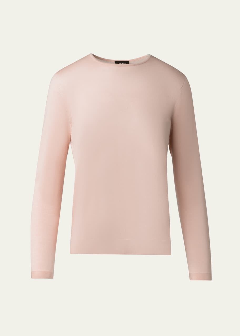 Image 1 of 1: Cashmere-Silk Fine Gauge Knit Sweater