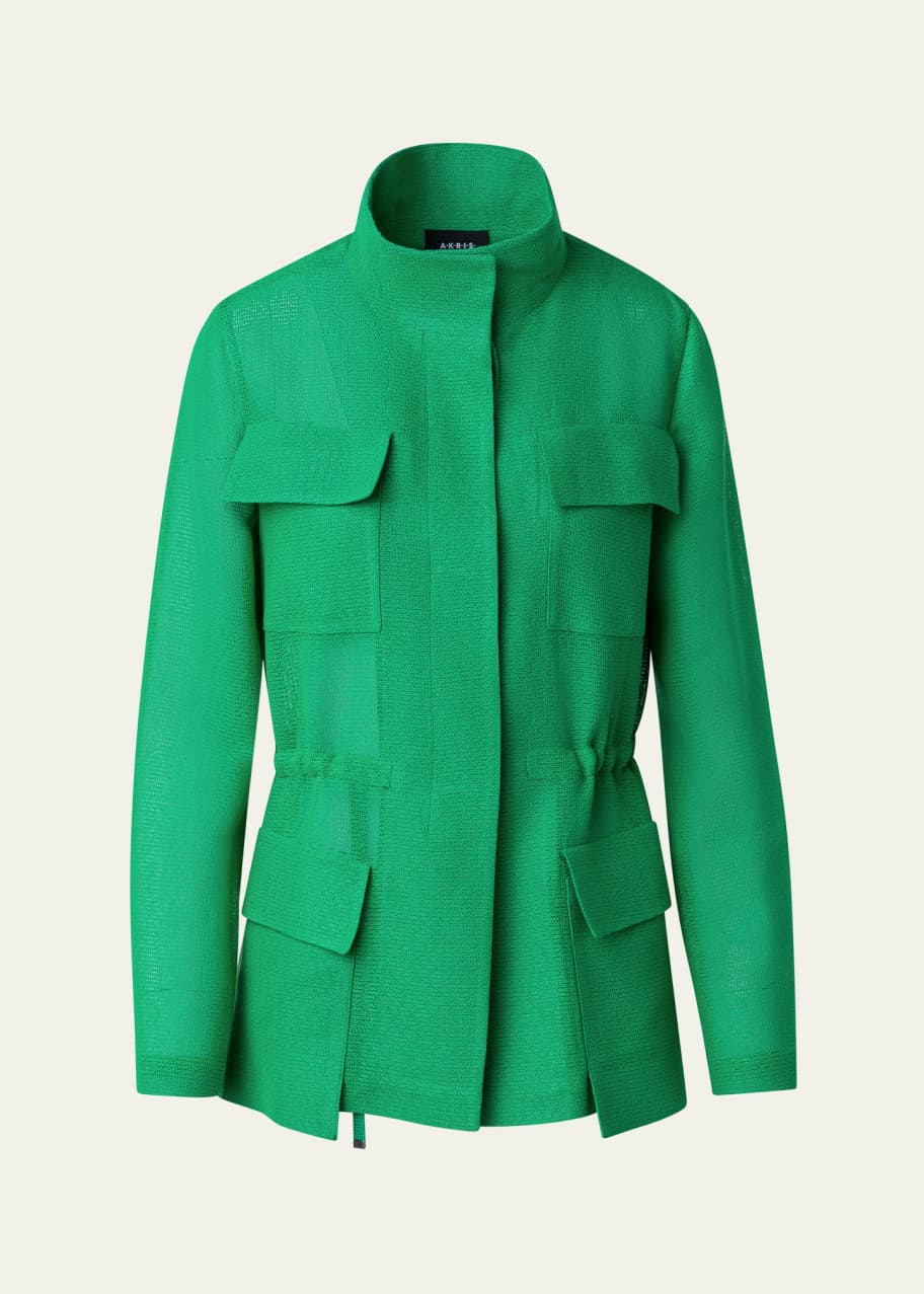 Image 1 of 1: Chianti Drawstring-Waist Knit Jacket
