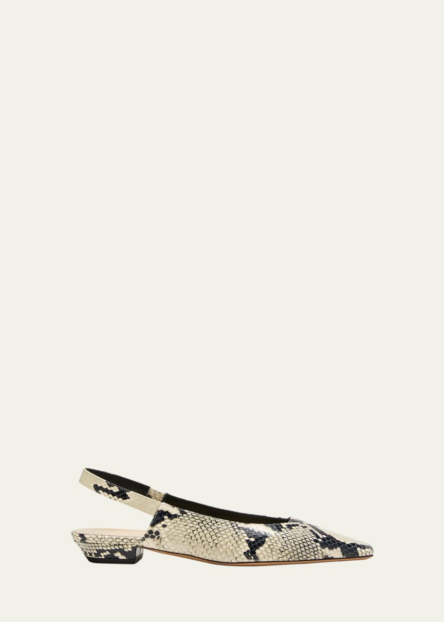 Image 1 of 1: Colin Snake-Embossed Slingback Ballerina Flats