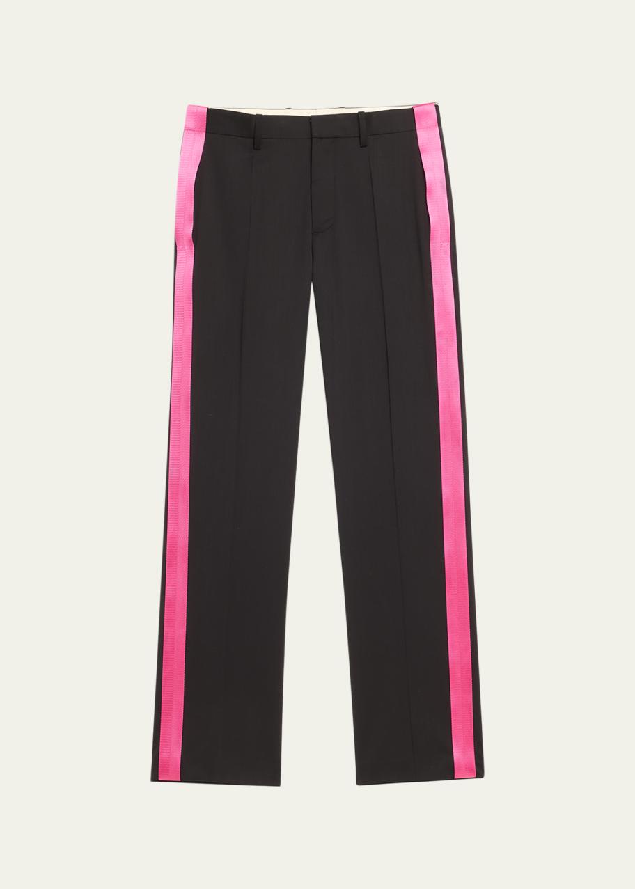 Helmut Lang Men's Seatbelt Side-Stripe Relaxed-Leg Trousers