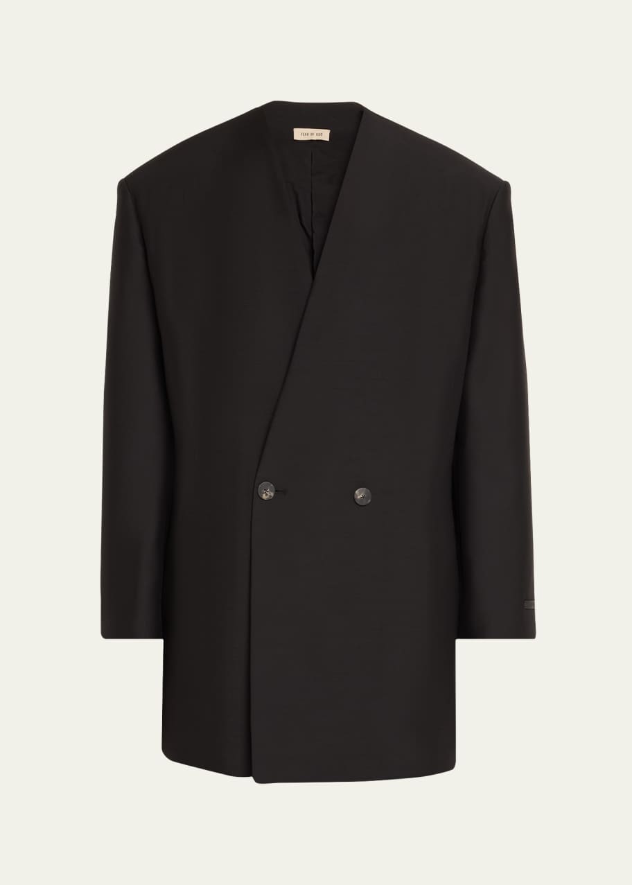 Image 1 of 1: Men's Lapelless Oversized Blazer