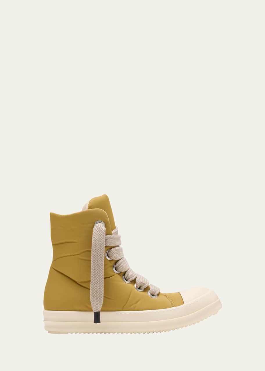 Men s Jumbo Lace Puffy Nylon High Top Sneakers