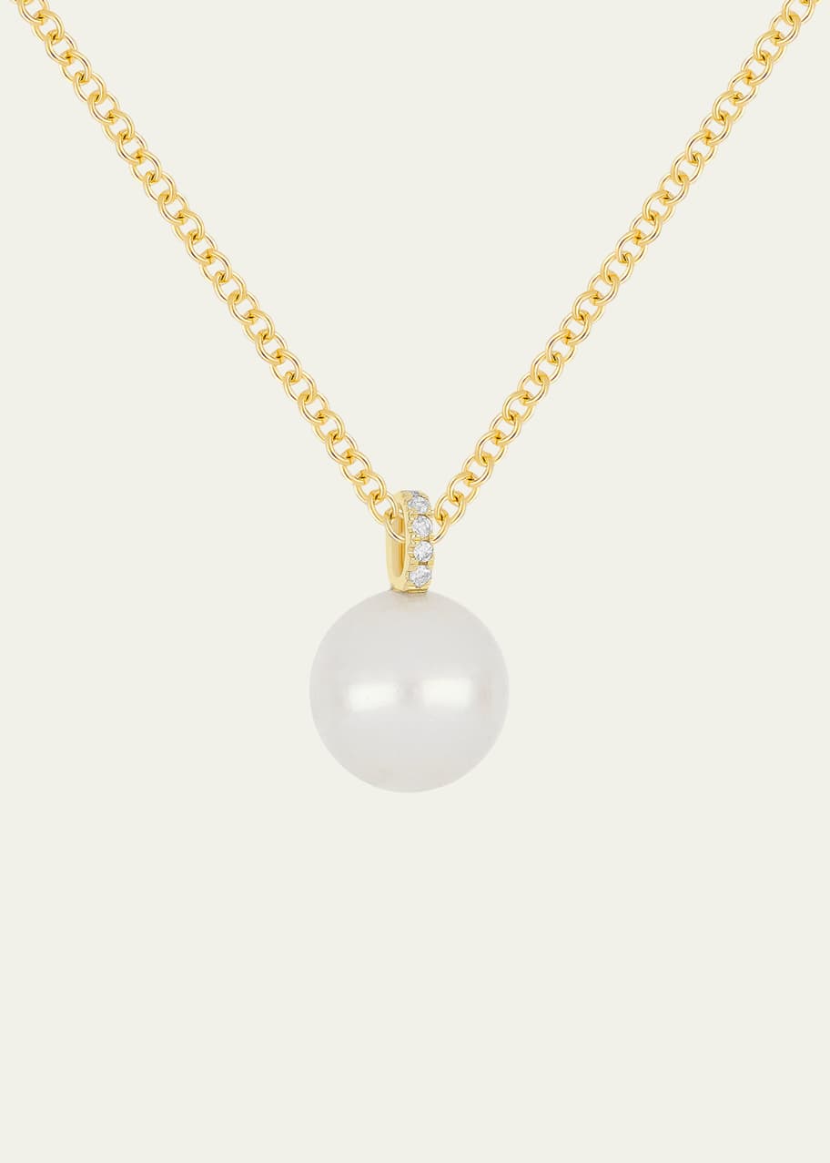★PEARLY MORE★ ball point drop necklace EF Collection Pearl Ball Drop Necklace - Bergdorf Goodman