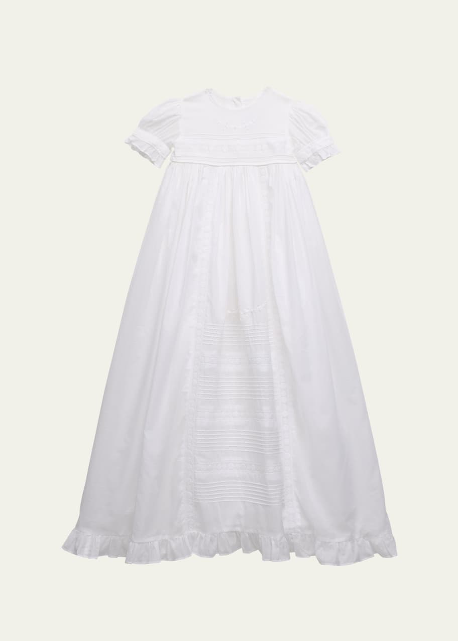 Image 1 of 1: Kid's Nicole Pima Cotton Christening Gown, Size 0M-6M