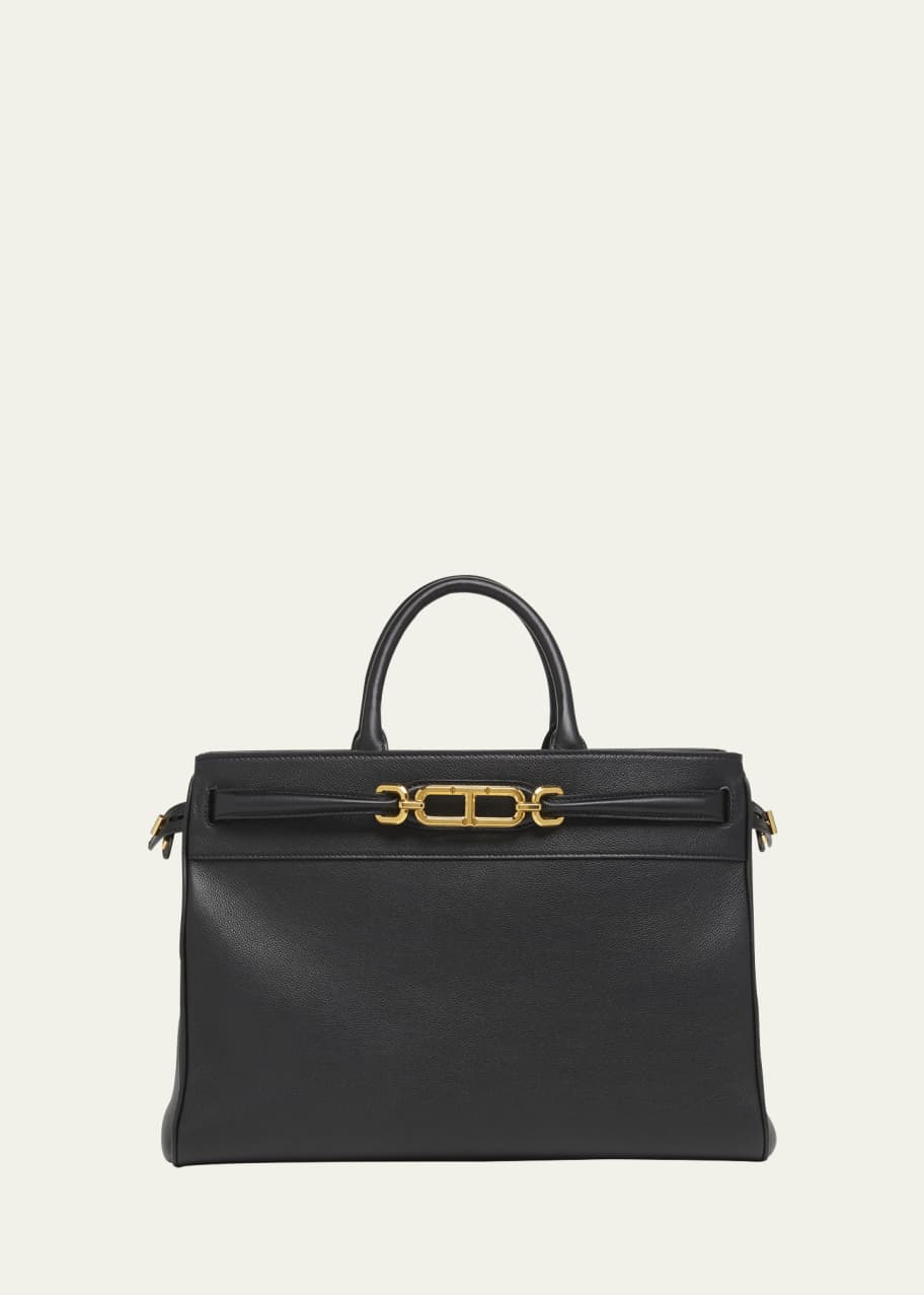 Image 1 of 1: Large Top-Handle Bag in Leather