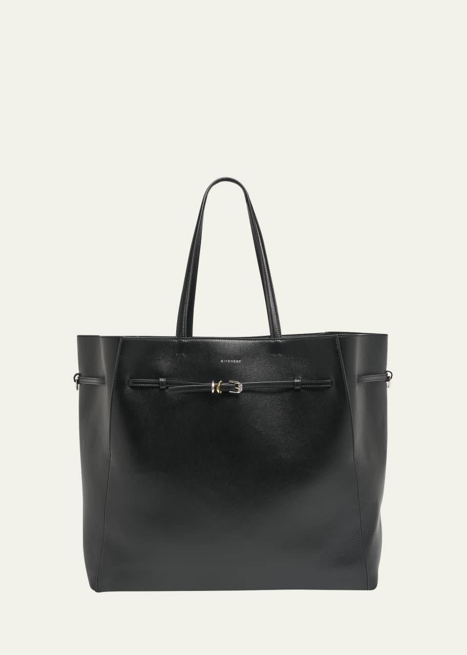 Image 1 of 1: Voyou Large North-South Tote Bag in Tumbled Leather