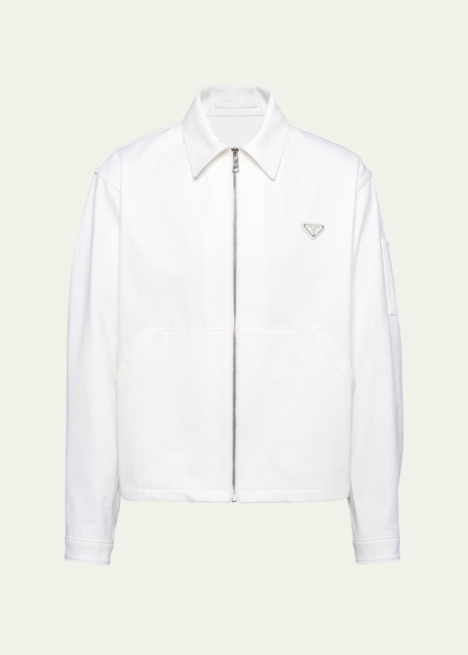 Prada Men's Bull Denim Zip Overshirt - Bergdorf Goodman