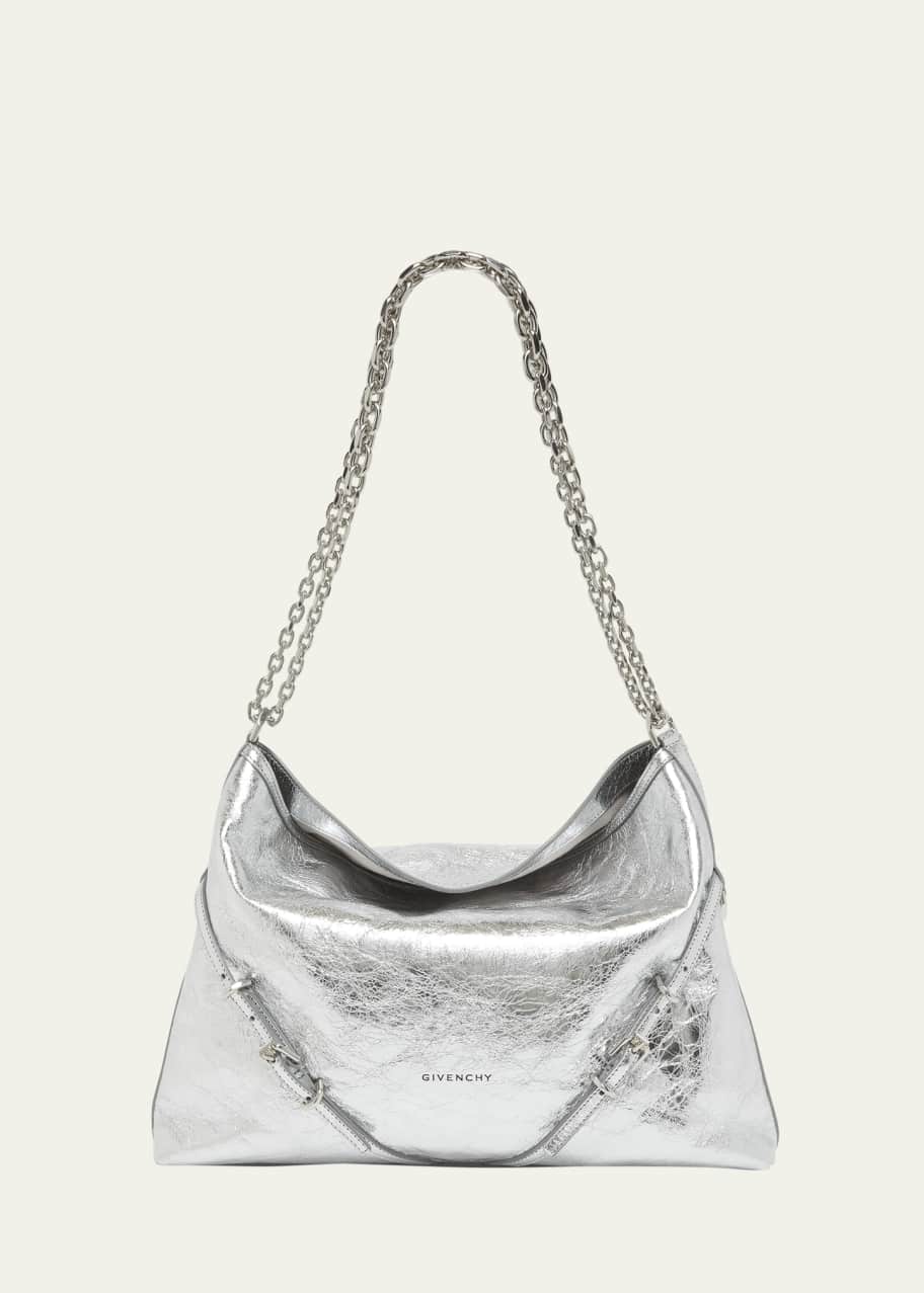 【GIVENCHY】MEDIUM VOYOU CHAIN SHOULDER BAG Givenchy Medium Voyou Chain Shoulder Bag in Metallic Leather