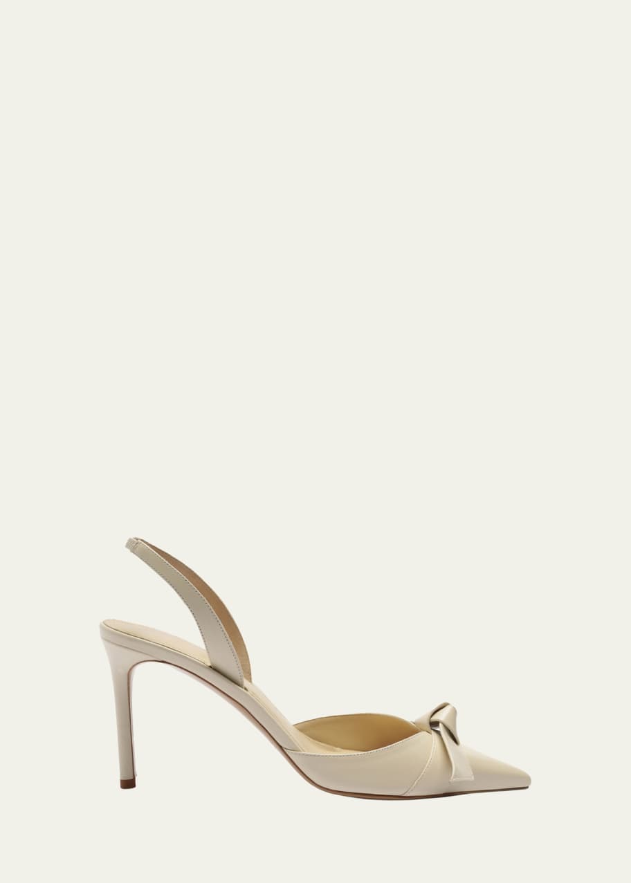 Alexandre Birman Clarita Leather Bow Slingback Pumps Bergdorf Goodman